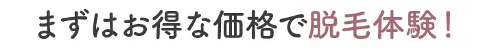 まずはお得な価格で脱毛体験